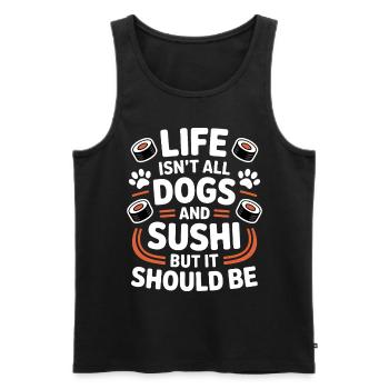 Sushi Dogs Japon Drôle Kawaii Sushi Cadeau - Débardeur bio Premium Homme - noir - Devant - Michal (187cm)