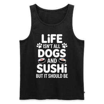 Sushi Dogs Japon Drôle Kawaii Sushi Cadeau - Débardeur bio Premium Homme - noir - Devant - Michal (187cm)