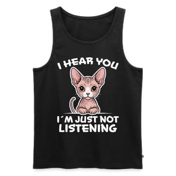 Chat Sphynx Disant Drôle Chat Sphynx Cadeau - Débardeur bio Premium Homme - noir - Devant - Michal (187cm)