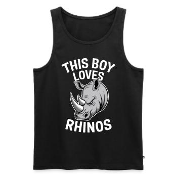 Rhino Saying Rhinos Funny Rhino Gift - Men's Premium Organic Tank Top - black - Front - Michal (187cm)