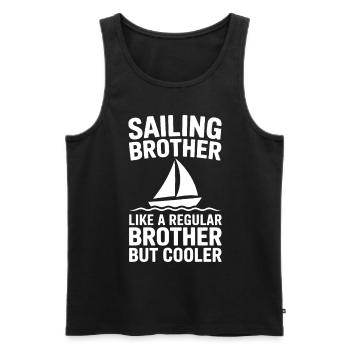 Sailing Saying Brother Sailor Sailing Gift - Men's Premium Organic Tank Top - black - Front - AI Model Male 178 light (178cm)
