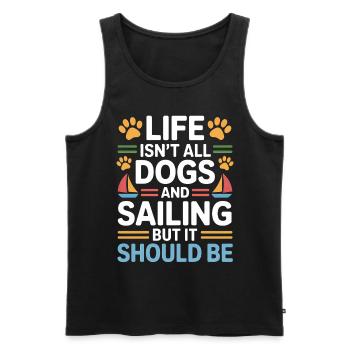 Sailing Saying Dog Sailor Dog Sailing Gift - Men's Premium Organic Tank Top - black - Front - AI Model Male 178 light (178cm)