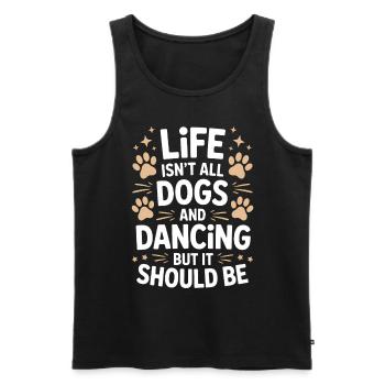 Dancing Saying Dog Dance Funny Dancing Gift - Men's Premium Organic Tank Top - black - Front - AI Model Male 178 light (178cm)