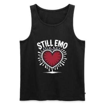 Still emo! Goth Emo Alternative Aesthetic - Men's Premium Organic Tank Top - black - Front - AI Model Male 178 light (178cm)