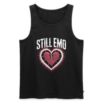 Still emo! Goth Emo Alternative Aesthetic - Men's Premium Organic Tank Top - black - Front - AI Model Male 178 light (178cm)