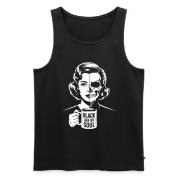 Noir comme mon âme ! Goth Café Emo Girl - Débardeur bio Premium Homme - noir - Devant - Michal (187cm)