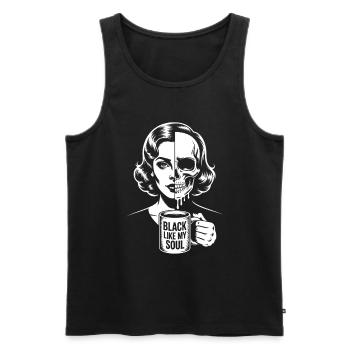 Noir comme mon âme ! Goth Café Emo Girl - Débardeur bio Premium Homme - noir - Devant - Michal (187cm)