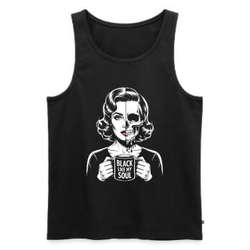 Noir comme mon âme ! Goth Café Emo Girl - Débardeur bio Premium Homme - noir - Devant - Michal (187cm)
