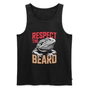 Respect the Beard! Bearded Dragon Reptile Terraristics - Men's Premium Organic Tank Top - black - Front - AI Model Male 178 light (178cm)