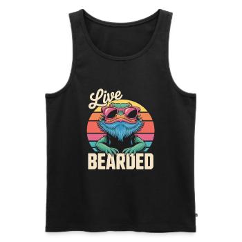 Live Bearded! Bearded Dragon Reptile Terraristics - Men's Premium Organic Tank Top - black - Front - AI Model Male 178 light (178cm)