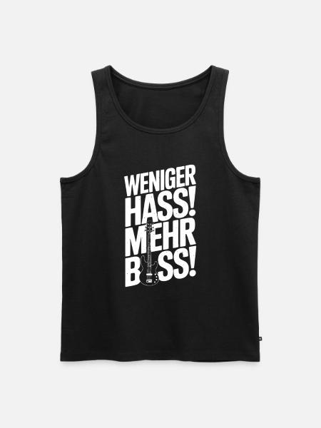 Less hate, more bass! - Men's Premium Organic Tank Top - black