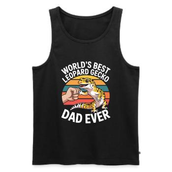 Leopard Gecko Leopard Gecko Reptile Terraristics - Men's Premium Organic Tank Top - black - Front - AI Model Male 178 light (178cm)