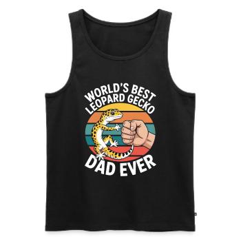 Leopard Gecko Leopard Gecko Reptile Terraristics - Men's Premium Organic Tank Top - black - Front - AI Model Male 178 light (178cm)