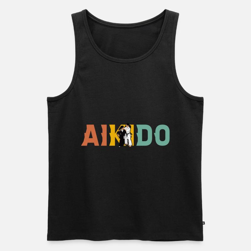 Aikido - Männer Premium Bio Tank Top - Schwarz