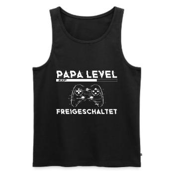 Papa Level Loading Schwangerschaft Verkünden Baby - Männer Premium Bio Tank Top - Schwarz - Vorne - AI Model Male 178 light (178cm)