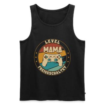Mama Level Loading 2021 Schwangerschaft Verkünden - Männer Premium Bio Tank Top - Schwarz - Vorne - Michal (187cm)