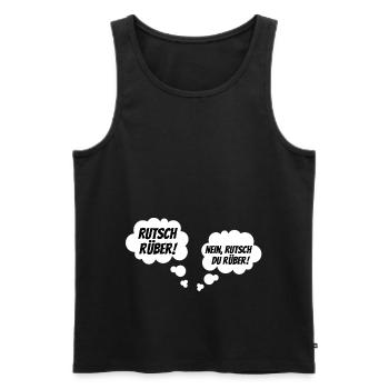 Lustige Sprechblase Schwangerschaft Verkünden - Männer Premium Bio Tank Top - Schwarz - Vorne - Michal (187cm)