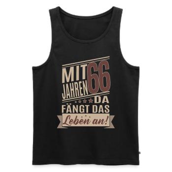 66 Jahre Lustiger Mit 66 Jahren da fängt das - Männer Premium Bio Tank Top - Schwarz - Vorne - AI Model Male 178 light (178cm)