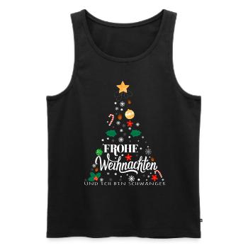 Weihnachten Überraschung Schwangerschaft - Männer Premium Bio Tank Top - Schwarz - Vorne - Michal (187cm)