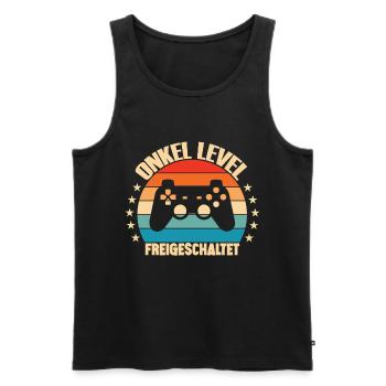 Onkel Level Loading Schwangerschaft Verkünden - Männer Premium Bio Tank Top - Schwarz - Vorne - Michal (187cm)