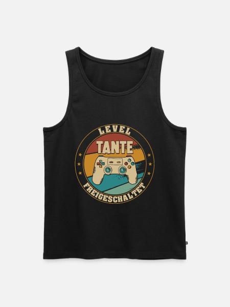 Tante Level Loading 2022 Schwangerschaft - Männer Premium Bio Tank Top - Schwarz