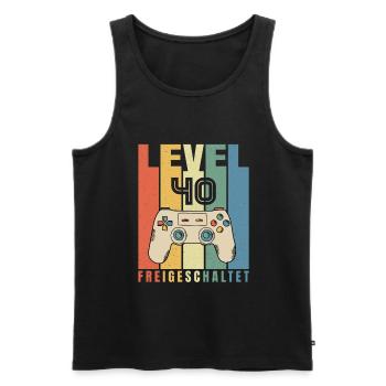 Level 40 Geburtstag Gamer Lustiges - Männer Premium Bio Tank Top - Schwarz - Vorne - Michal (187cm)