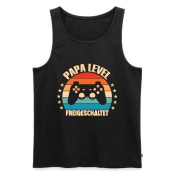 Papa Level Loading Schwangerschaft Verkünden Baby - Männer Premium Bio Tank Top - Schwarz - Vorne - AI Model Male 178 light (178cm)