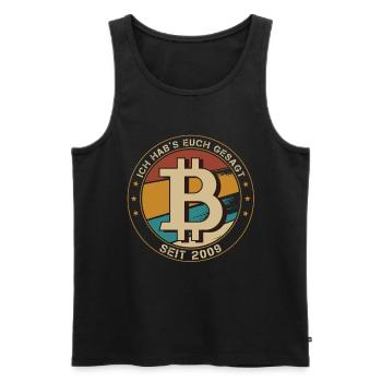 Ich hab's euch gesagt - Lustiges Bitcoin BTC HODL - Männer Premium Bio Tank Top - Schwarz - Vorne - Michal (187cm)