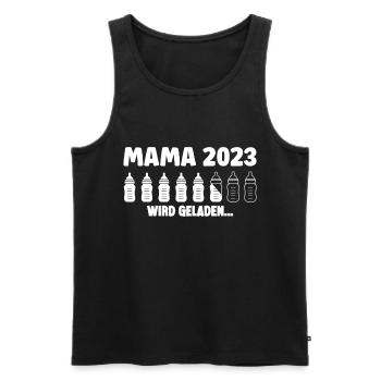 Mama Loading 2023 Lustige Schwangerschaft - Männer Premium Bio Tank Top - Schwarz - Vorne - Michal (187cm)