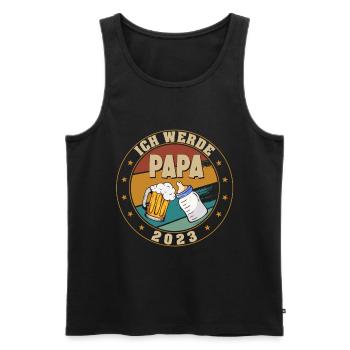 Ich werde Papa 2023 Lustige Schwangerschaft - Männer Premium Bio Tank Top - Schwarz - Vorne - AI Model Male 178 light (178cm)