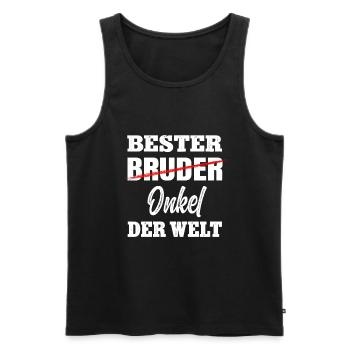 Bester Bruder Onkel - Schwangerschaft Verkünden - Männer Premium Bio Tank Top - Schwarz - Vorne - Michal (187cm)