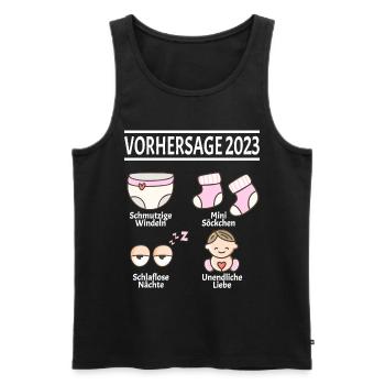 Werdende Eltern Vorhersage 2023 Schwanger für - Männer Premium Bio Tank Top - Schwarz - Vorne - Michal (187cm)