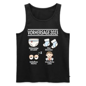 Werdende Eltern Vorhersage 2023 Schwanger für - Männer Premium Bio Tank Top - Schwarz - Vorne - Michal (187cm)