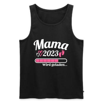 Mama Loading 2023 Lustige Schwangerschaft - Männer Premium Bio Tank Top - Schwarz - Vorne - Michal (187cm)