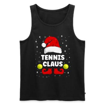 Tennis Claus Noël Tenue Famille Partenaire Look - Débardeur bio Premium Homme - noir - Devant - Michal (187cm)