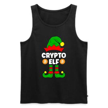 Crypto Elf Crypto Christmas Outfit Family - Men's Premium Organic Tank Top - black - Front - AI Model Male 178 light (178cm)
