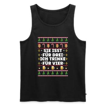 Lustige Zwillinge Schwangerschaft verkünden - Männer Premium Bio Tank Top - Schwarz - Vorne - Michal (187cm)