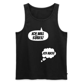 Ich will Süßes! Lustige Schwangerschaft Verkünden - Männer Premium Bio Tank Top - Schwarz - Vorne - Michal (187cm)
