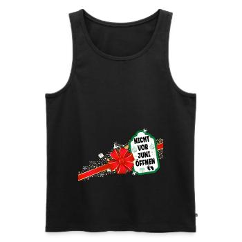 Weihnachten Schwangerschaft Verkünden Juni Baby - Männer Premium Bio Tank Top - Schwarz - Vorne - Michal (187cm)