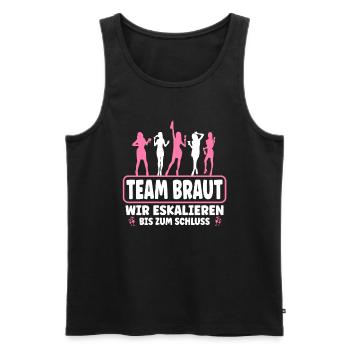 Team Braut - Lustiges Junggesellenabschied Kostüm - Männer Premium Bio Tank Top - Schwarz - Vorne - Michal (187cm)