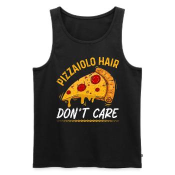 Pizza Hair Don't Care Pizza Maker - Männer Premium Bio Tank Top - Schwarz - Vorne - AI Model Male 178 light (178cm)