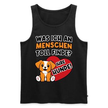 Das tolle an Menschen sind ihre Hunde - Männer Premium Bio Tank Top - Schwarz - Vorne - Michal (187cm)