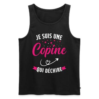 Je Suis Une Copine Qui Déchire Humour Cadeau - Débardeur bio Premium Homme - noir - Devant - Michal (187cm)