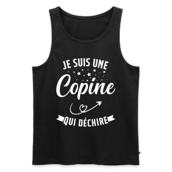 Je Suis Une Copine Qui Déchire Humour Cadeau - Débardeur bio Premium Homme - noir - Devant - Michal (187cm)