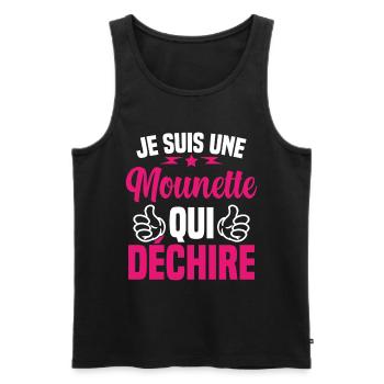 Cadeau Mounette Je suis une Mounette qui Déchire - Débardeur bio Premium Homme - noir - Devant - Michal (187cm)