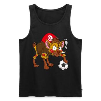 Hyena Fan Tunisia - Men's Premium Organic Tank Top - black - Front - AI Model Male 178 light (178cm)
