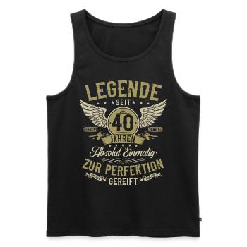 40. Geburtstag Geschenk - Legende seit 40 Jahren - Männer Premium Bio Tank Top - Schwarz - Vorne - Michal (187cm)