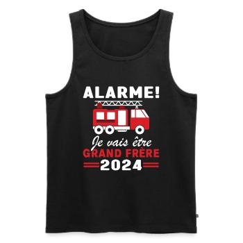 Ich werde 2024 ein großer Bruder sein / Zukünftiger großer Bruder - Männer Premium Bio Tank Top - Schwarz - Vorne - Michal (187cm)