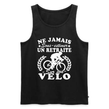 Ein Rentner auf dem Rad Humor Radfahrer im Ruhestand - Männer Premium Bio Tank Top - Schwarz - Vorne - Michal (187cm)