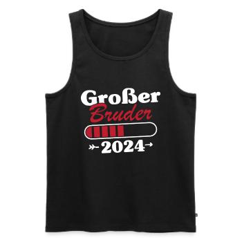 Großer Bruder Loading 2024 - Männer Premium Bio Tank Top - Schwarz - Vorne - AI Model Male 178 light (178cm)